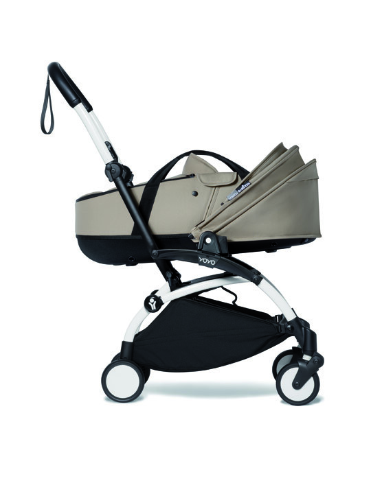 Babyzen YOYO2 Stroller White Frame with Taupe Bassinet image number 2
